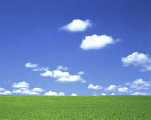 Clouds and Green Field